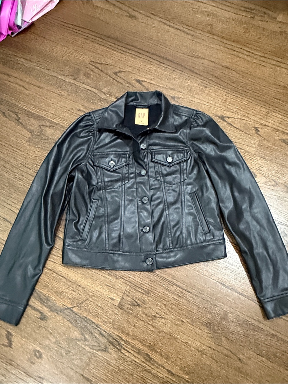 GAP Black Faux Leather Jacket